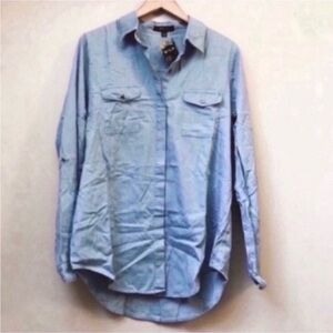 Classic Chambray Button Down Top
